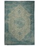 Tapis vintage - Village - bleu gris - overzicht boven, thumbnail
