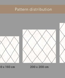 Tapis Carré poils longs losange Artisan - blanc/gris Tapis Carré poils longs losange Artisan - blanc/gris