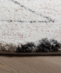 Tapis poils longs Rond berbère Artisan - blanc/gris - close up zijkant, thumbnail Tapis poils longs Rond berbère Artisan - blanc/gris - close up zijkant, thumbnail