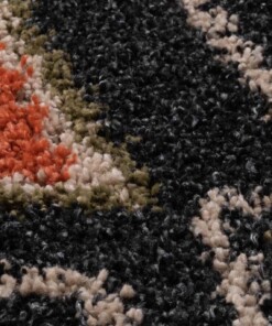 Tapis bohème Rond poils longs Artisan - Anthracite/Multicolore - close up materiaal, thumbnail Tapis bohème Rond poils longs Artisan - Anthracite/Multicolore - close up materiaal, thumbnail