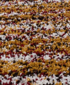 Tapis poils longs Rond rayé Artisan - Multicolore/jaune moutarde - close up materiaal, thumbnail Tapis poils longs Rond rayé Artisan - Multicolore/jaune moutarde - close up materiaal, thumbnail