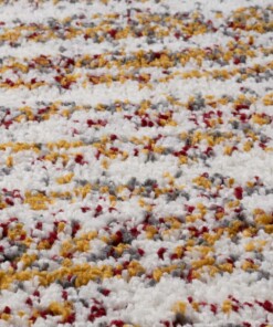Tapis poils longs Rond rayé Artisan - blanc/Multicolore - close up materiaal, thumbnail Tapis poils longs Rond rayé Artisan - blanc/Multicolore - close up materiaal, thumbnail