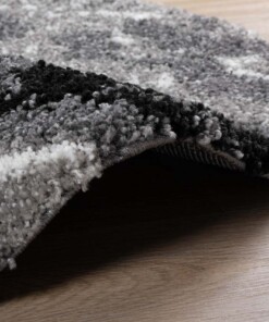 Tapis poils longs Rond marbre Artisan - gris - close up zijkant, thumbnail Tapis poils longs Rond marbre Artisan - gris - close up zijkant, thumbnail