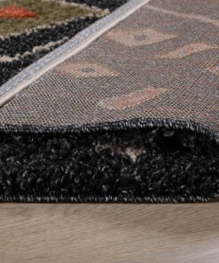 Tapis de couloir bohème poils longs Artisan - Anthracite/Multicolore - close up vouw, thumbnail Tapis de couloir bohème poils longs Artisan - Anthracite/Multicolore - close up vouw, thumbnail