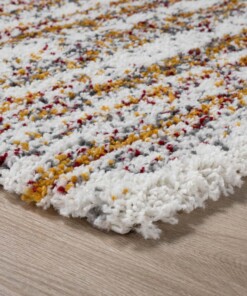 Tapis de couloir poils longs rayé Artisan - blanc/Multicolore - close up hoek, thumbnail Tapis de couloir poils longs rayé Artisan - blanc/Multicolore - close up hoek, thumbnail