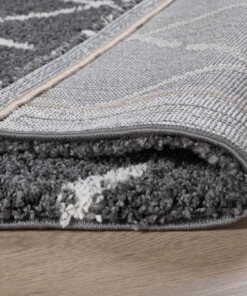 Tapis de couloir poils longs losange Artisan - gris/blanc - close up vouw, thumbnail Tapis de couloir poils longs losange Artisan - gris/blanc - close up vouw, thumbnail