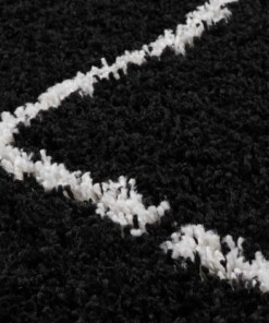 Tapis poils longs losange Habitat - noir/blanc - close up materiaal, thumbnail Tapis poils longs losange Habitat - noir/blanc - close up materiaal, thumbnail