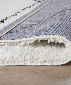 Tapis de couloir poils longs berbère Artisan - blanc/noir - close up vouw, thumbnail Tapis de couloir poils longs berbère Artisan - blanc/noir - close up vouw, thumbnail