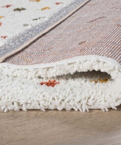 Tapis de couloir poils longs à pois Artisan - blanc/Multicolore - close up vouw, thumbnail Tapis de couloir poils longs à pois Artisan - blanc/Multicolore - close up vouw, thumbnail