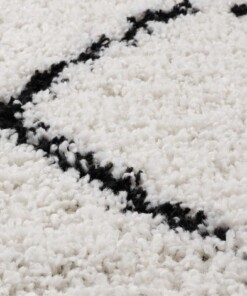 Tapis poils longs Rond losange Habitat - blanc/noir - close up materiaal, thumbnail Tapis poils longs Rond losange Habitat - blanc/noir - close up materiaal, thumbnail