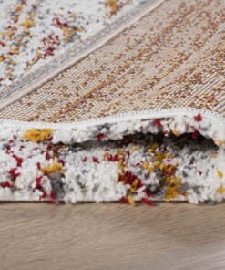 Tapis poils longs Carré rayé Artisan - blanc/Multicolore - close up vouw, thumbnail Tapis poils longs Carré rayé Artisan - blanc/Multicolore - close up vouw, thumbnail