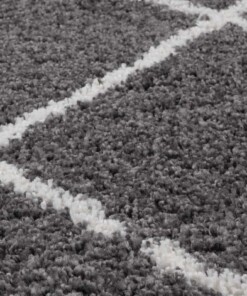 Tapis poils longs Carré losange Artisan - gris/blanc - close up materiaal, thumbnail Tapis poils longs Carré losange Artisan - gris/blanc - close up materiaal, thumbnail