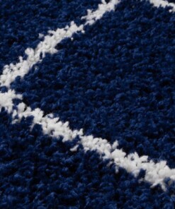 Tapis poils longs Carré losange Habitat - bleu foncé/blanc - close up materiaal, thumbnail Tapis poils longs Carré losange Habitat - bleu foncé/blanc - close up materiaal, thumbnail