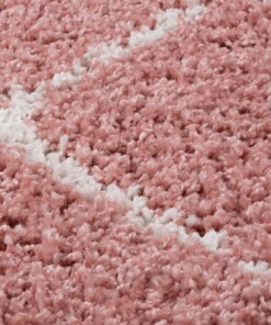 Tapis poils longs Carré losange Habitat - rose/blanc - close up materiaal, thumbnail Tapis poils longs Carré losange Habitat - rose/blanc - close up materiaal, thumbnail