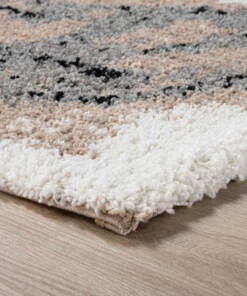 Tapis poils longs Carré marbre Artisan - beige - close up hoek, thumbnail Tapis poils longs Carré marbre Artisan - beige - close up hoek, thumbnail