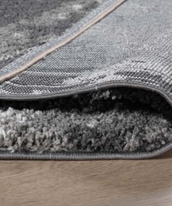 Tapis poils longs Carré marbre Artisan - gris - close up vouw, thumbnail Tapis poils longs Carré marbre Artisan - gris - close up vouw, thumbnail