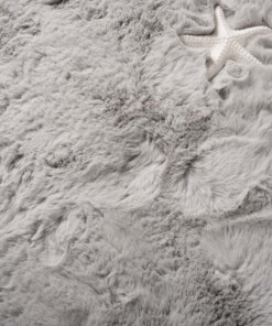 Tapis Carré moelleux poils longs - Comfy Plus - gris clair