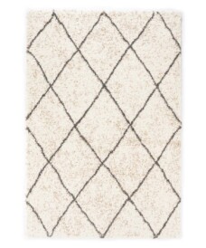 Tapis losange poils longs Artisan - blanc/gris - overzicht, thumbnail