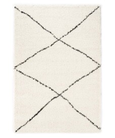 Tapis de couloir poils longs berbère Artisan - blanc/noir - overzicht, thumbnail