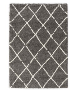 Tapis de couloir poils longs losange Artisan - gris/blanc - overzicht