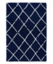 Tapis poils longs losange Artisan - bleu foncé/blanc - overzicht, thumbnail