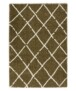 Tapis poils longs losange Artisan - vert olive/blanc - overzicht, thumbnail