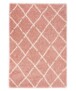 Tapis poils longs losange Artisan - rose/blanc - overzicht, thumbnail