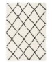 Tapis poils longs losange Artisan - blanc/noir - overzicht, thumbnail