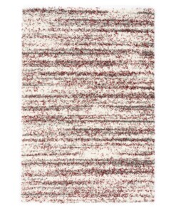 Tapis poils longs rayé Artisan - gris/rouge - overzicht