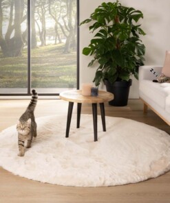 Tapis Rond moelleux poils longs - Comfy Plus - Crème - sfeer