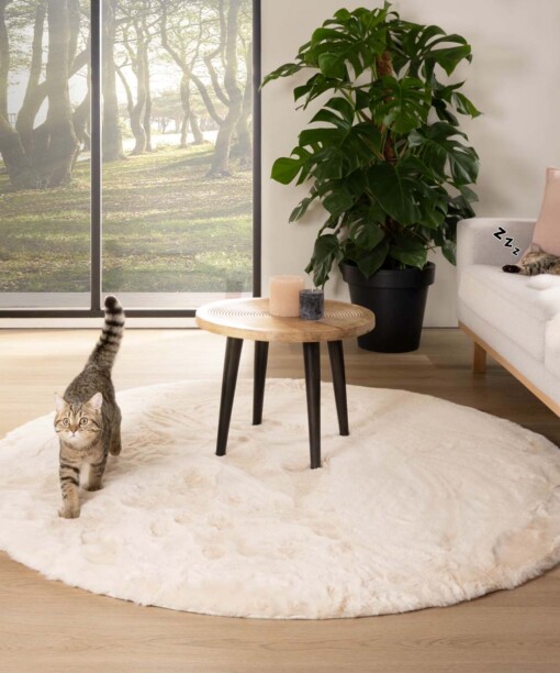 Tapis Rond moelleux poils longs - Comfy Plus - Crème - sfeer