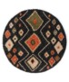 Tapis bohème Rond poils longs Artisan - Anthracite/Multicolore - overzicht, thumbnail