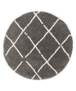 Tapis poils longs Rond losange Artisan - gris/blanc - overzicht
