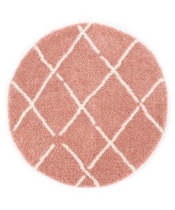 Tapis poils longs Rond losange Artisan - rose/blanc - overzicht