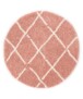 Tapis poils longs Rond losange Artisan - rose/blanc - overzicht, thumbnail