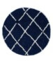 Tapis poils longs Rond losange Habitat - bleu foncé/blanc - overzicht, thumbnail