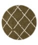 Tapis poils longs Rond losange Habitat - vert olive/blanc - overzicht, thumbnail