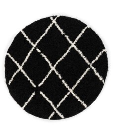 Tapis poils longs Rond losange Habitat - noir/blanc - overzicht, thumbnail