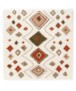Tapis bohème Carré poils longs Artisan - blanc/Multicolore - overzicht, thumbnail
