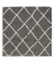 Tapis poils longs Carré losange Artisan - gris/blanc - overzicht, thumbnail