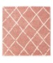 Tapis poils longs Carré losange Artisan - rose/blanc - overzicht, thumbnail