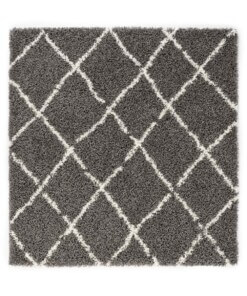 Tapis poils longs Carré losange Habitat - gris/blanc - overzicht