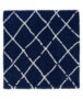 Tapis poils longs Carré losange Habitat - bleu foncé/blanc - overzicht, thumbnail