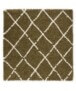 Tapis poils longs Carré losange Habitat - vert olive/blanc - overzicht, thumbnail