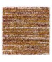 Tapis poils longs Carré rayé Artisan - Multicolore/jaune moutarde - overzicht, thumbnail