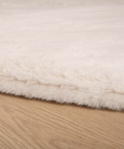 Tapis Rond moelleux poils longs - Comfy Plus - Crème - close up zijkant, thumbnail