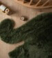 Tapis enfant moelleux Éléphant - Fluffy vert olive - overzicht sfeer, thumbnail