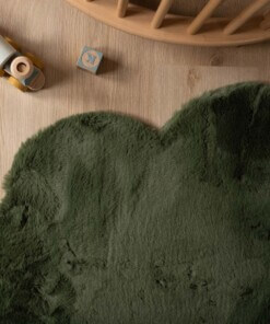 Tapis nuage moelleux - Fluffy vert olive - close up zijkant