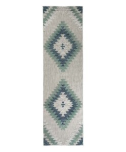 Tapis de balcon losange Aztèque - Verano gris/menthe - overzicht boven, thumbnail