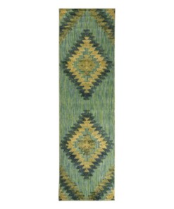 Tapis de balcon losange Aztek - Verano bleu/vert - overzicht boven, thumbnail